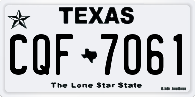 TX license plate CQF7061