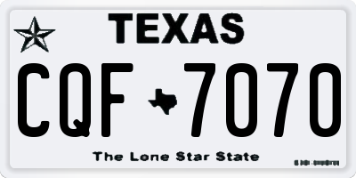 TX license plate CQF7070
