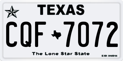 TX license plate CQF7072