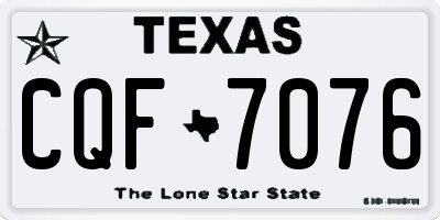 TX license plate CQF7076
