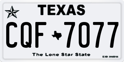 TX license plate CQF7077