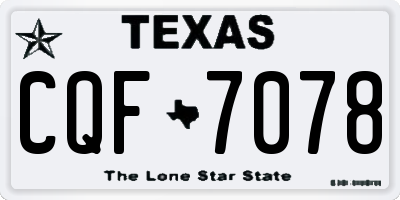 TX license plate CQF7078