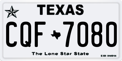 TX license plate CQF7080
