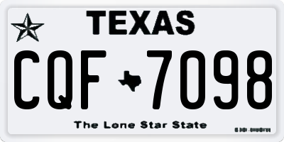 TX license plate CQF7098