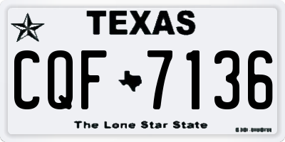 TX license plate CQF7136
