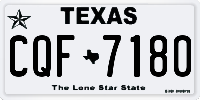 TX license plate CQF7180