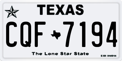 TX license plate CQF7194