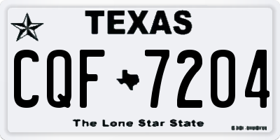 TX license plate CQF7204
