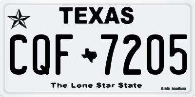 TX license plate CQF7205