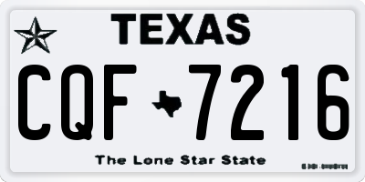 TX license plate CQF7216