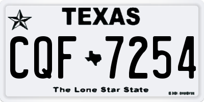 TX license plate CQF7254