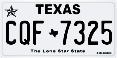 TX license plate CQF7325