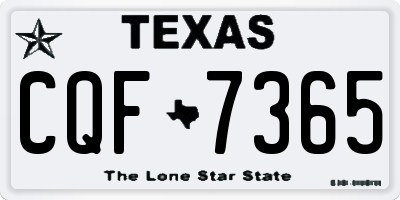 TX license plate CQF7365