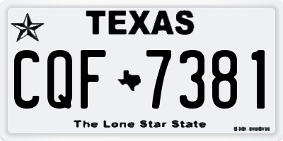 TX license plate CQF7381