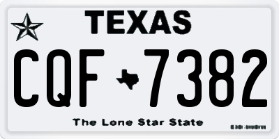 TX license plate CQF7382