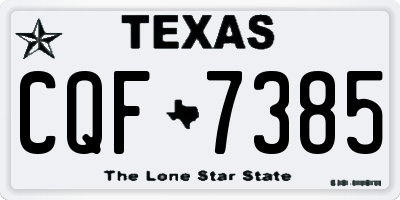 TX license plate CQF7385