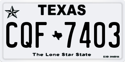 TX license plate CQF7403