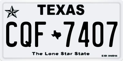 TX license plate CQF7407