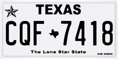TX license plate CQF7418