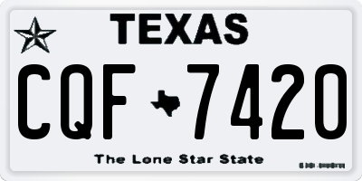 TX license plate CQF7420