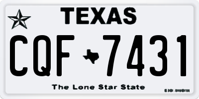TX license plate CQF7431