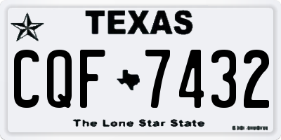 TX license plate CQF7432