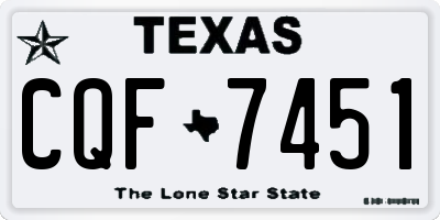 TX license plate CQF7451