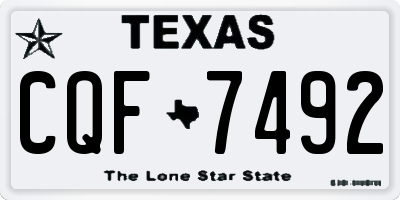 TX license plate CQF7492