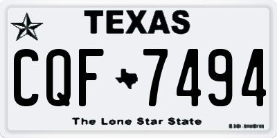 TX license plate CQF7494
