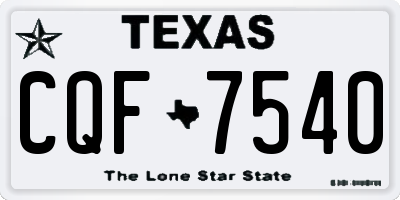 TX license plate CQF7540