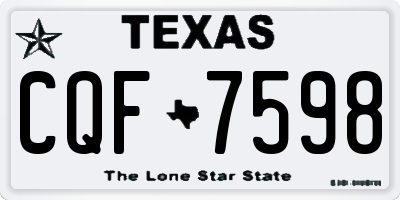 TX license plate CQF7598
