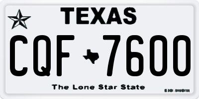 TX license plate CQF7600