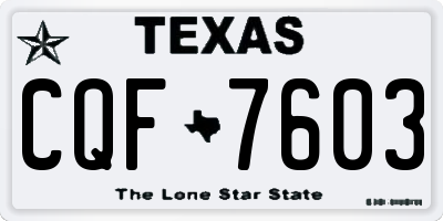 TX license plate CQF7603