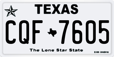 TX license plate CQF7605