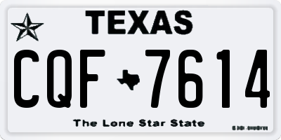 TX license plate CQF7614