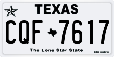 TX license plate CQF7617
