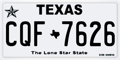 TX license plate CQF7626