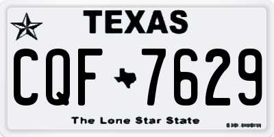 TX license plate CQF7629