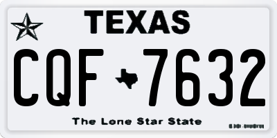 TX license plate CQF7632