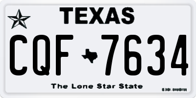TX license plate CQF7634