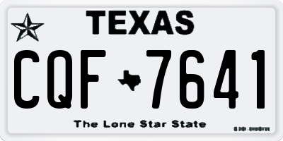 TX license plate CQF7641