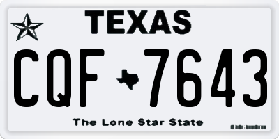 TX license plate CQF7643