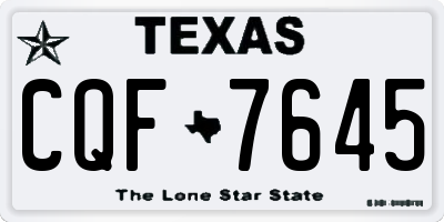 TX license plate CQF7645