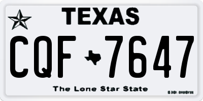 TX license plate CQF7647