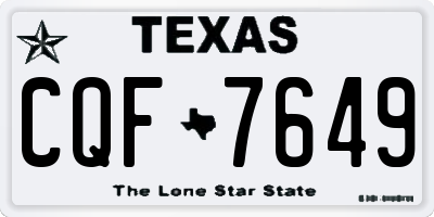 TX license plate CQF7649