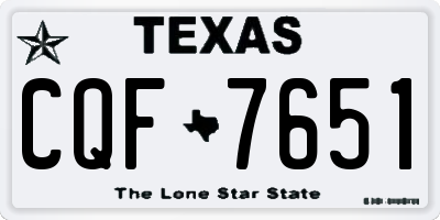 TX license plate CQF7651