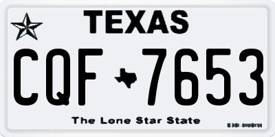 TX license plate CQF7653
