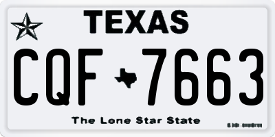 TX license plate CQF7663