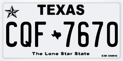 TX license plate CQF7670
