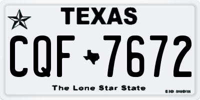 TX license plate CQF7672
